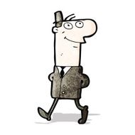 cartoon businessman walking to work