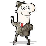 cartoon businessman walking to work N2