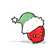 cartoon skull in christmas hat N2