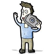cartoon man with camera