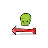 cartoon skull with arrow N2