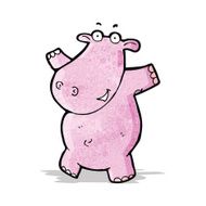 cartoon pink hippo N2