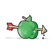 cartoon arrow through apple