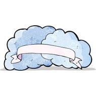 cartoon cloud with scroll banner