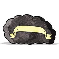 cartoon cloud with scroll banner N2