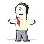 cartoon enthusiastic businessman