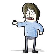 cartoon man reaching out