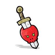 skull and sword cartoon tattoo N2