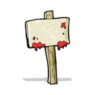 bloody sign cartoon