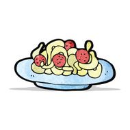 cartoon spaghetti and meatballs