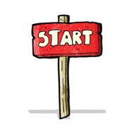 cartoon start sign