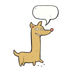 funny cartoon dog with speech bubble N18