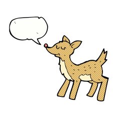 cute cartoon deer with speech bubble N12