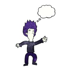 cartoon vampire with thought bubble N131