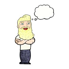 cartoon proud man with thought bubble N33