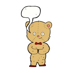 cartoon teddy bear with speech bubble N185
