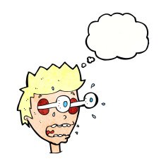 cartoon surprised man with eyes popping out thought bubble N11