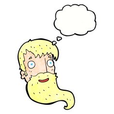 cartoon bearded man with thought bubble N52