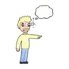 cartoon man with popping out eyes thought bubble N31