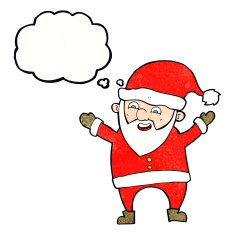 cartoon santa claus with thought bubble N206