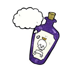 cartoon poison with thought bubble N3