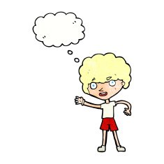 cartoon sporty person with thought bubble N9