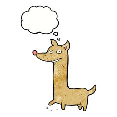 funny cartoon dog with thought bubble N21