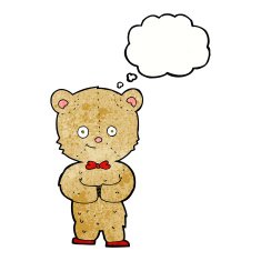 cartoon teddy bear with thought bubble N153