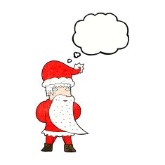 cartoon santa claus with thought bubble N208