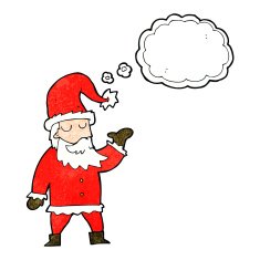cartoon santa claus with thought bubble N209