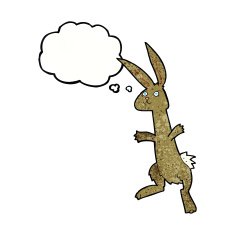 cartoon rabbit with thought bubble N94