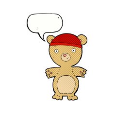 cartoon teddy bear with speech bubble N187
