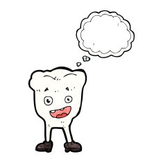 cartoon tooth with thought bubble N20
