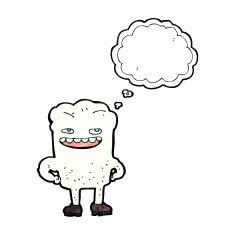 cartoon tooth with thought bubble N21