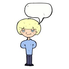 cartoon happy man with speech bubble N533