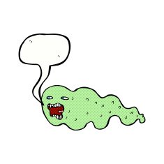 cartoon ghost with speech bubble N27