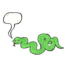 cartoon snake with speech bubble N78