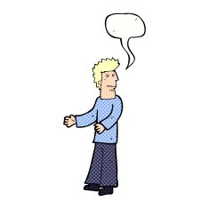 cartoon disgusted man with speech bubble N12
