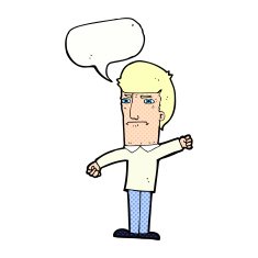 cartoon angry man with speech bubble N102