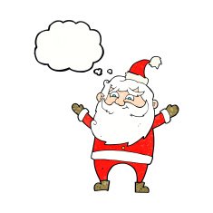 cartoon happy santa claus with thought bubble N32