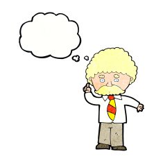 cartoon teacher with thought bubble N11