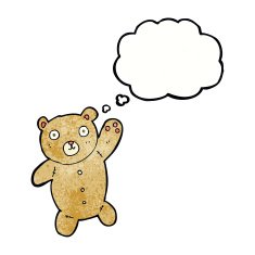 cartoon cute teddy bear with thought bubble N51