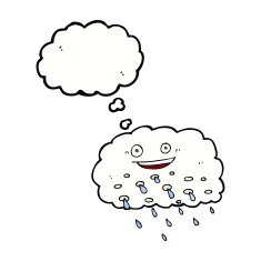 cartoon rain cloud with thought bubble N18