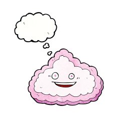 cartoon decorative cloud with thought bubble N11