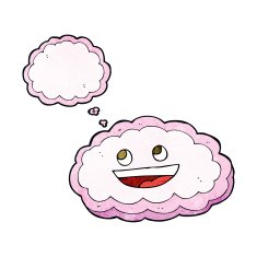 cartoon decorative cloud with thought bubble N13