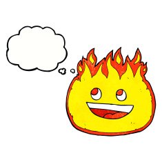 cartoon fire border with thought bubble N3