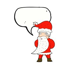 cartoon santa claus with speech bubble N223