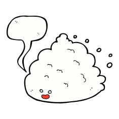 cartoon cloud character with speech bubble N12