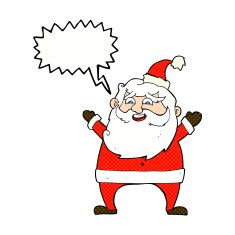 jolly santa cartoon with speech bubble N34