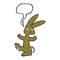 cartoon rabbit with speech bubble N102